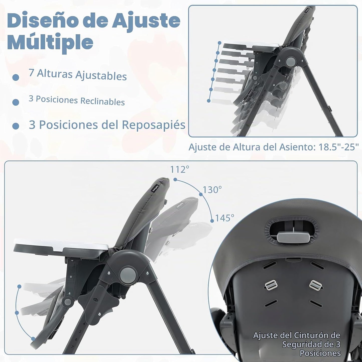 BABY JOY Silla alta convertible para bebés y niños pequeños, altura...