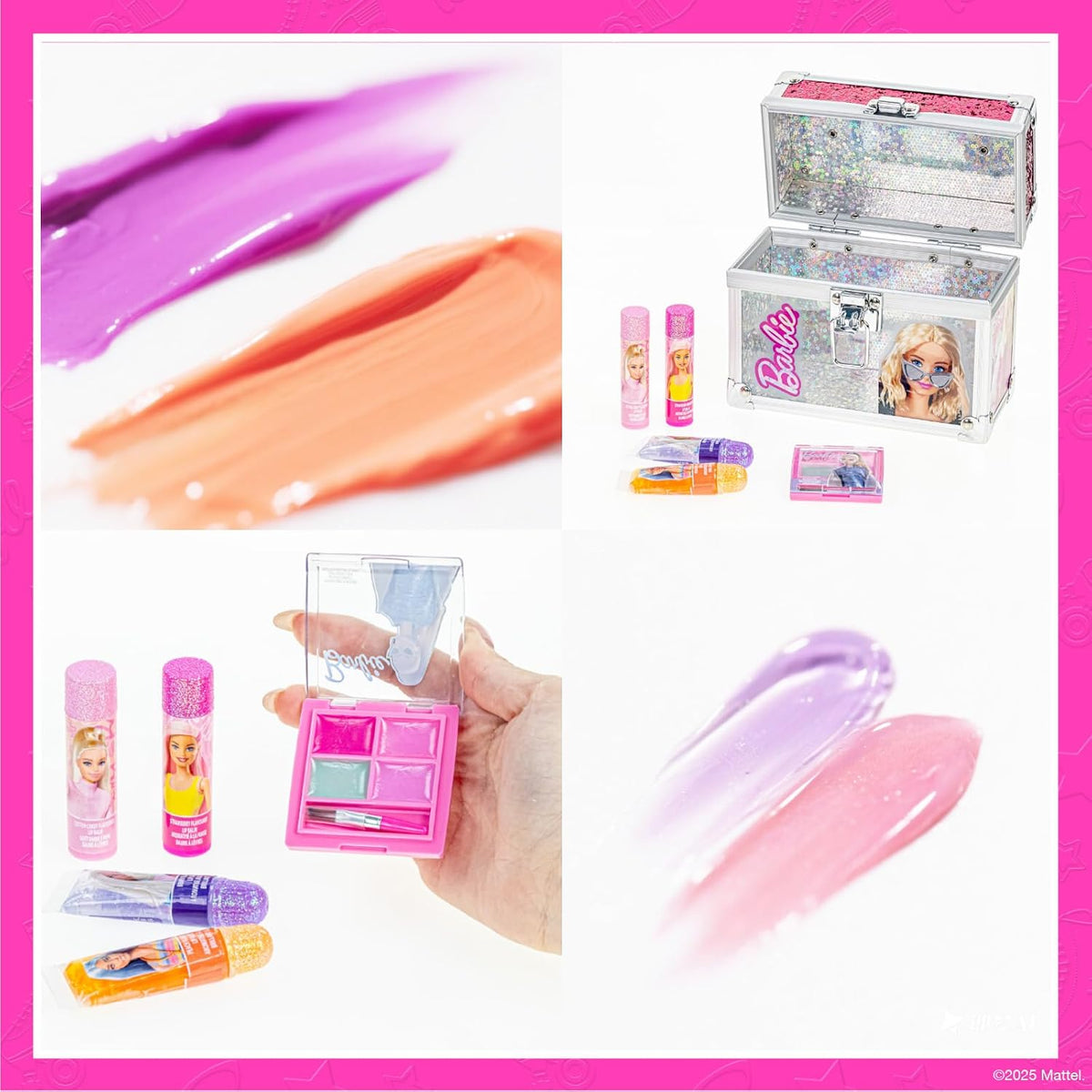 Barbie - Juego de maquillaje para niños en mini estuche de tren, se...