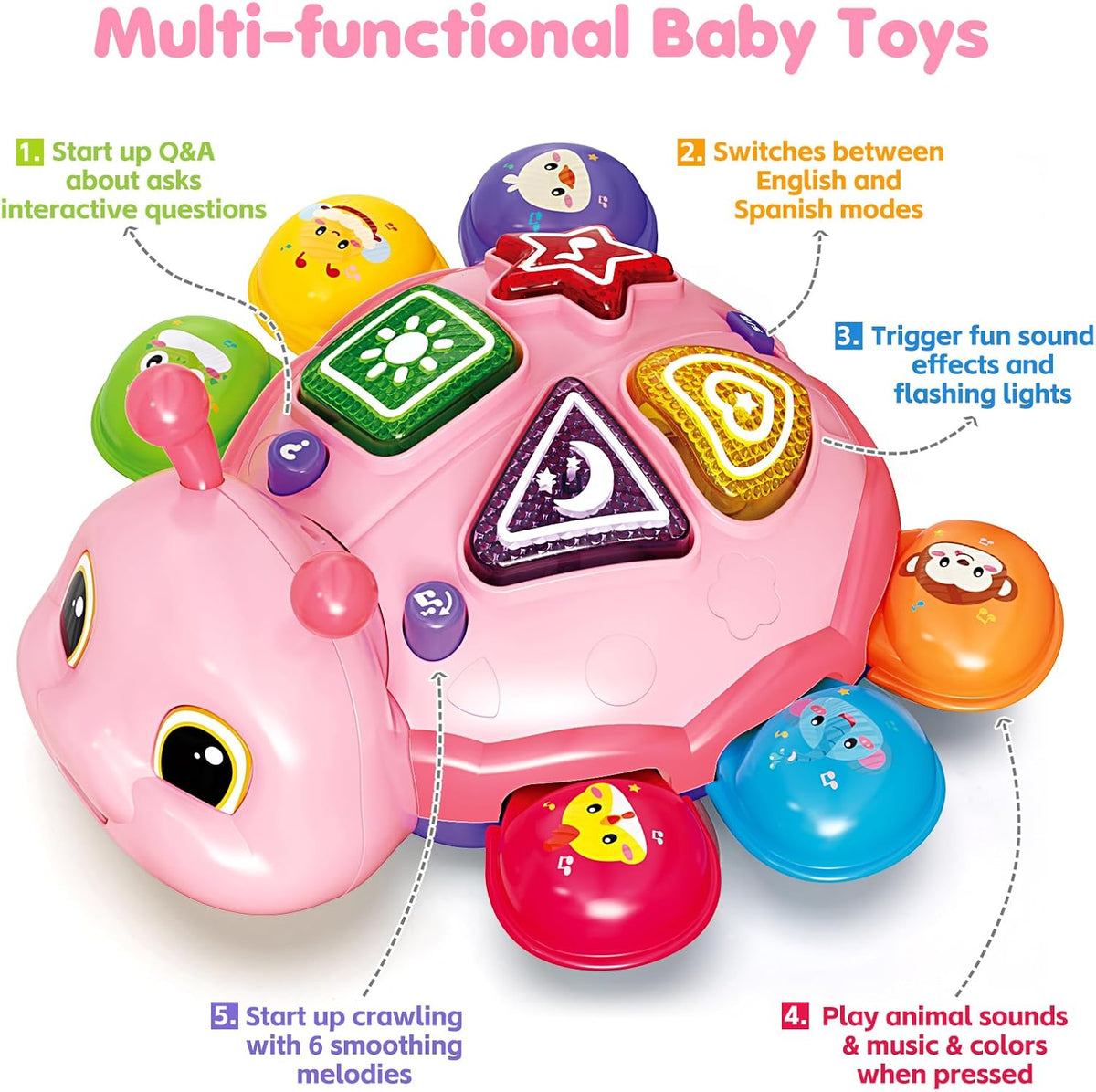 Juguetes para gatear bebés de 6 a 12 meses, juguetes musicales para...