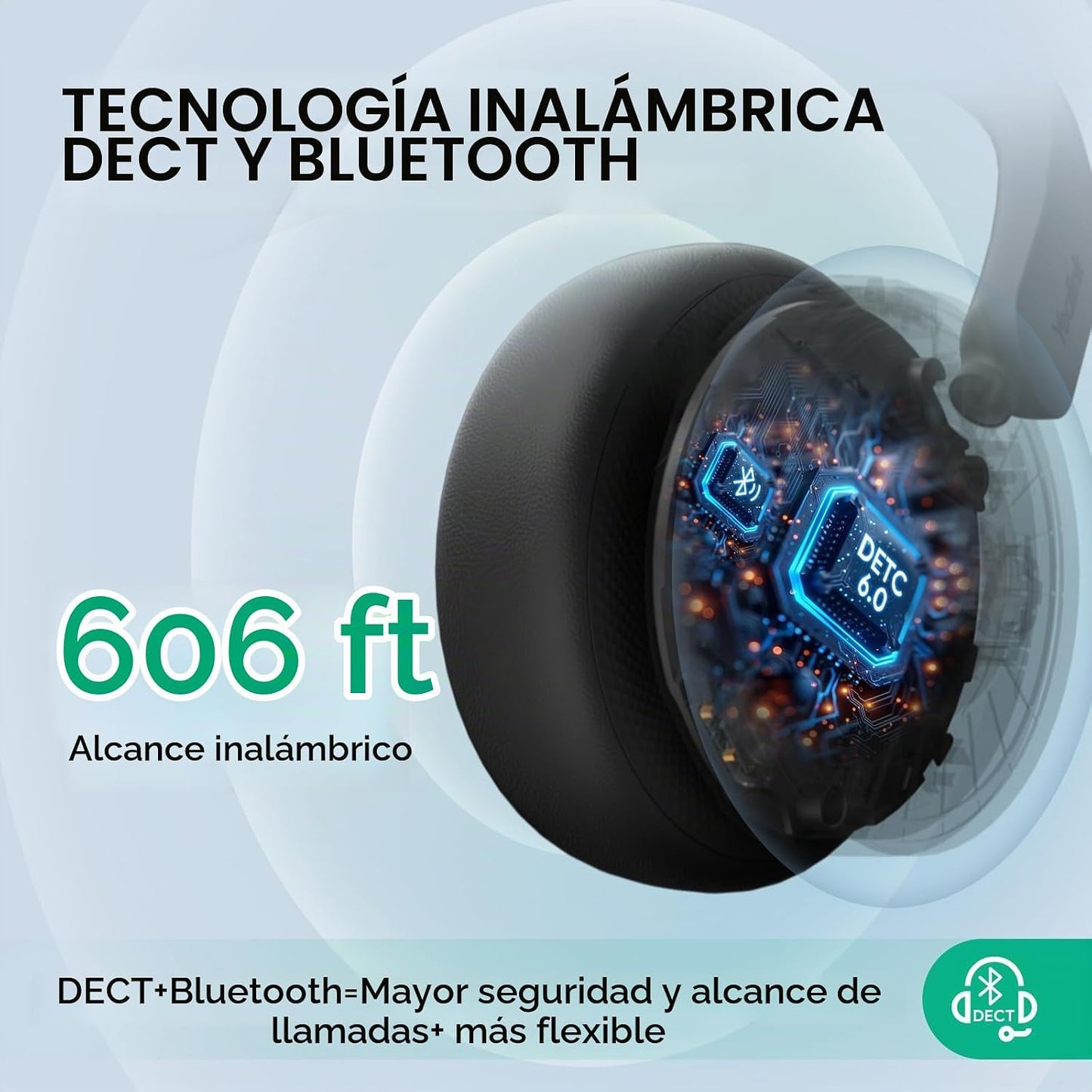 Yealink WH64 - Auriculares inalámbricos DECT con estación de trabaj...