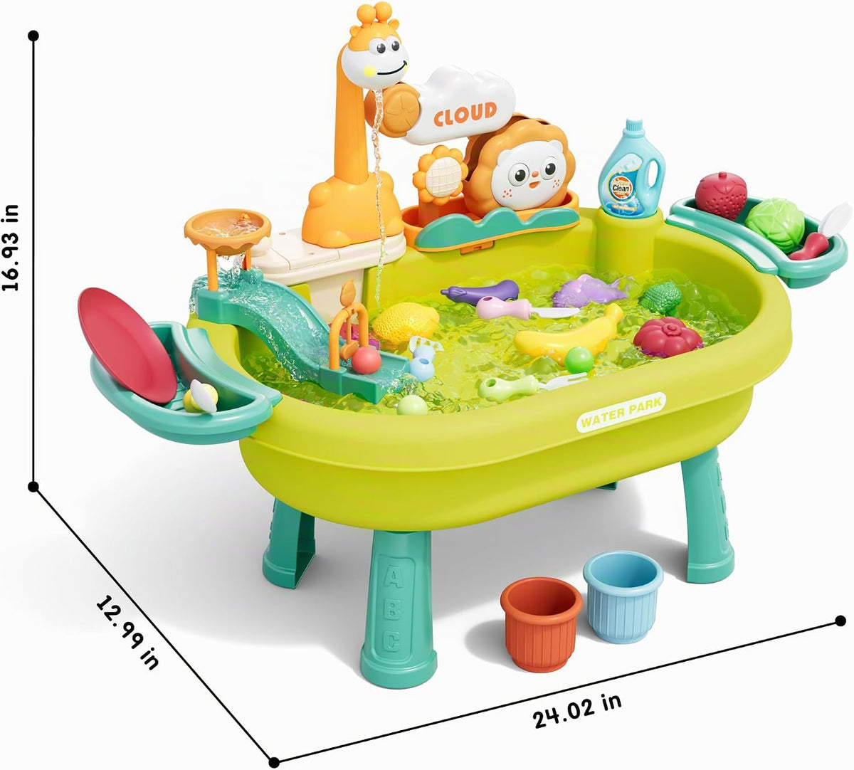 Juguetes de mesa de arena y agua para niños pequeños, fregadero de...