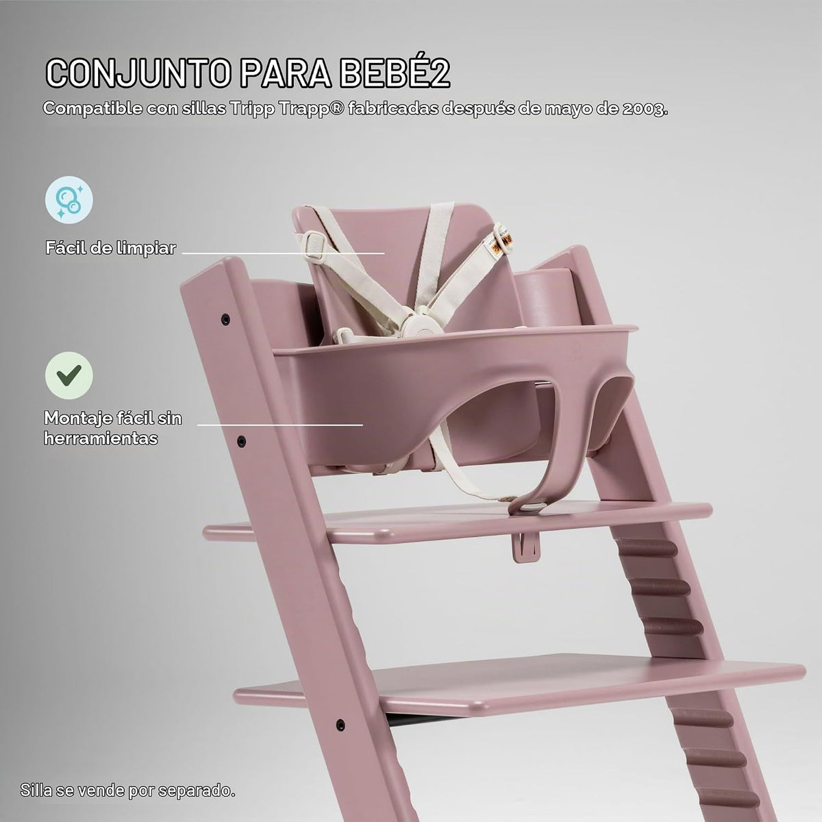 Stokke Tripp Trapp Juego para Bebé, Edades 6-36 Meses, Malva Jaspea...