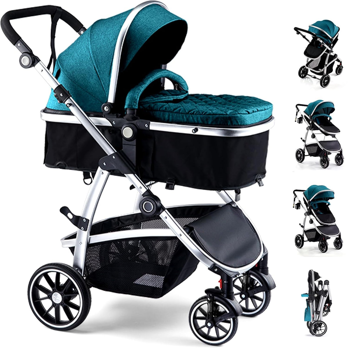 Cochecito Hagaday para bebé, 2 en 1, reversible, asiento para niños...