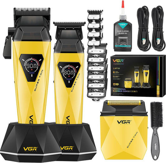 VGR 877S3 - Cortadora de pelo para hombre, kit profesional de corte...