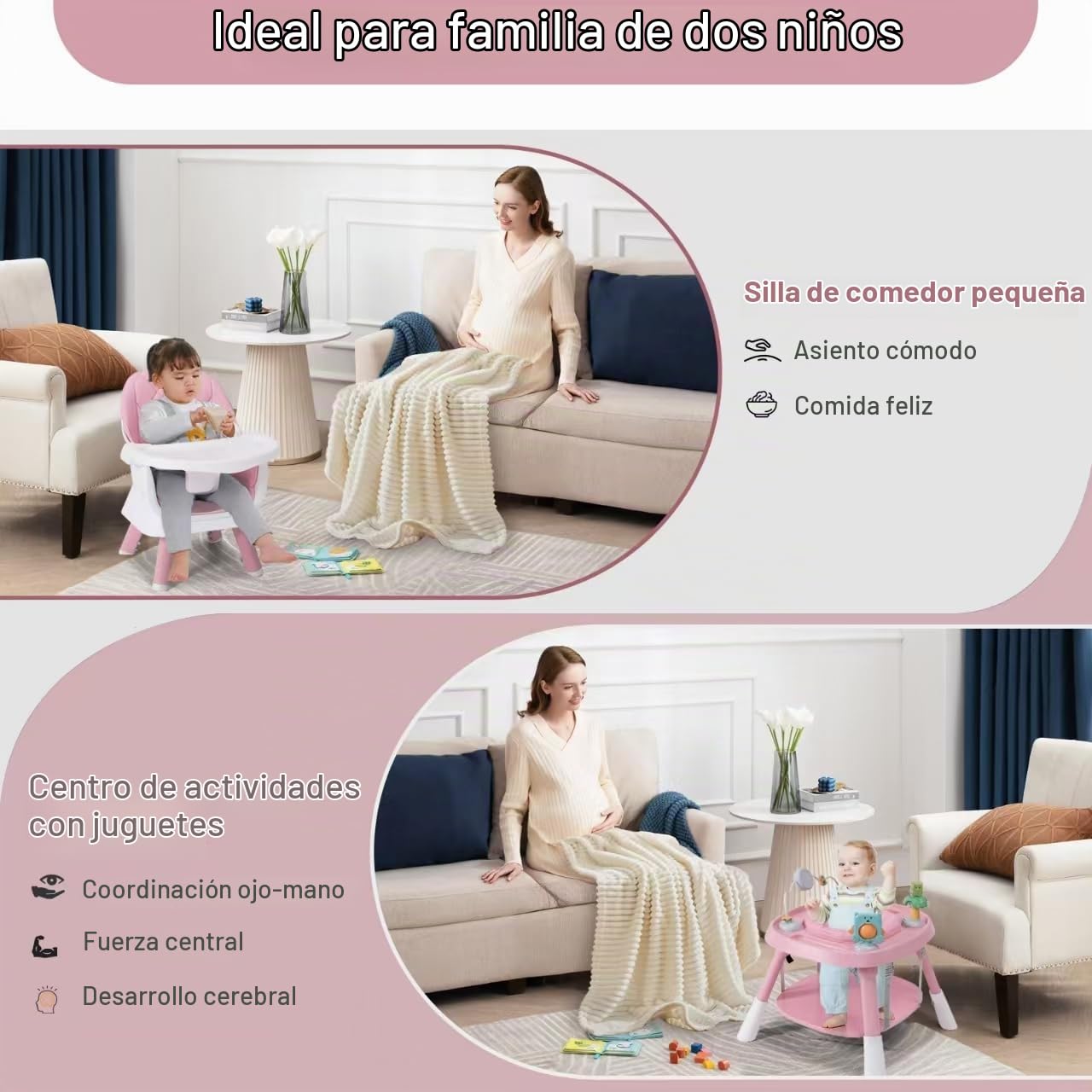 Babyliebe Silla alta para bebé 15 en 1, silla alta convertible para...
