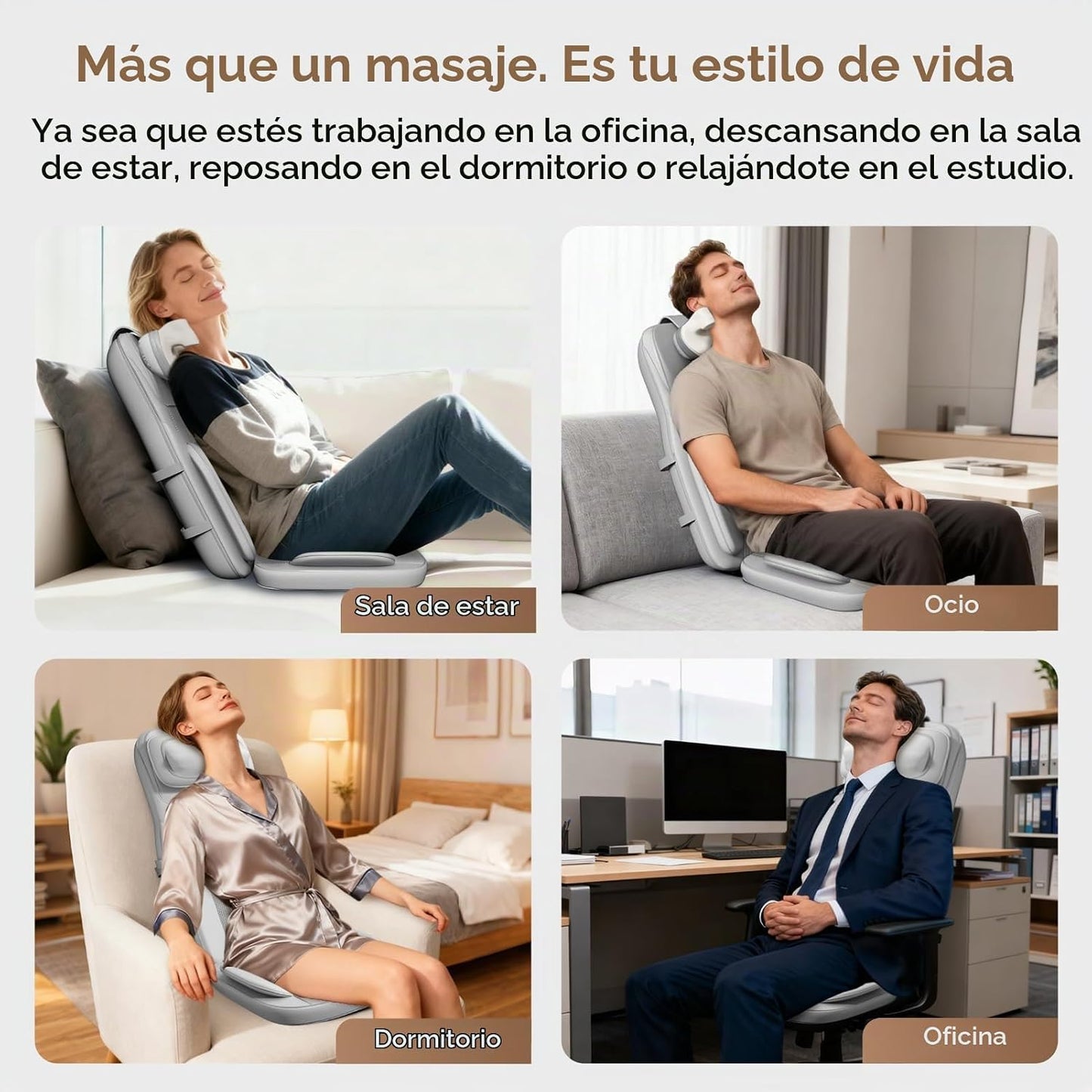 Rainwolf Cojín de Masaje Shiatsu para Cuello y Espalda con Calor -...