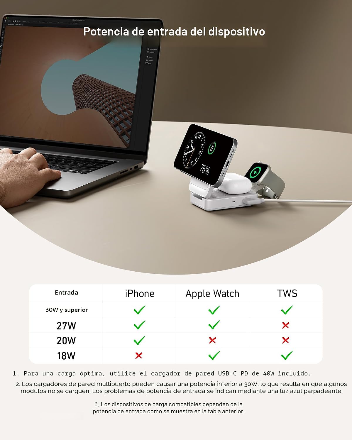 Anker MagGo - Estación de carga plegable Qi2 de 15 W compatible con...