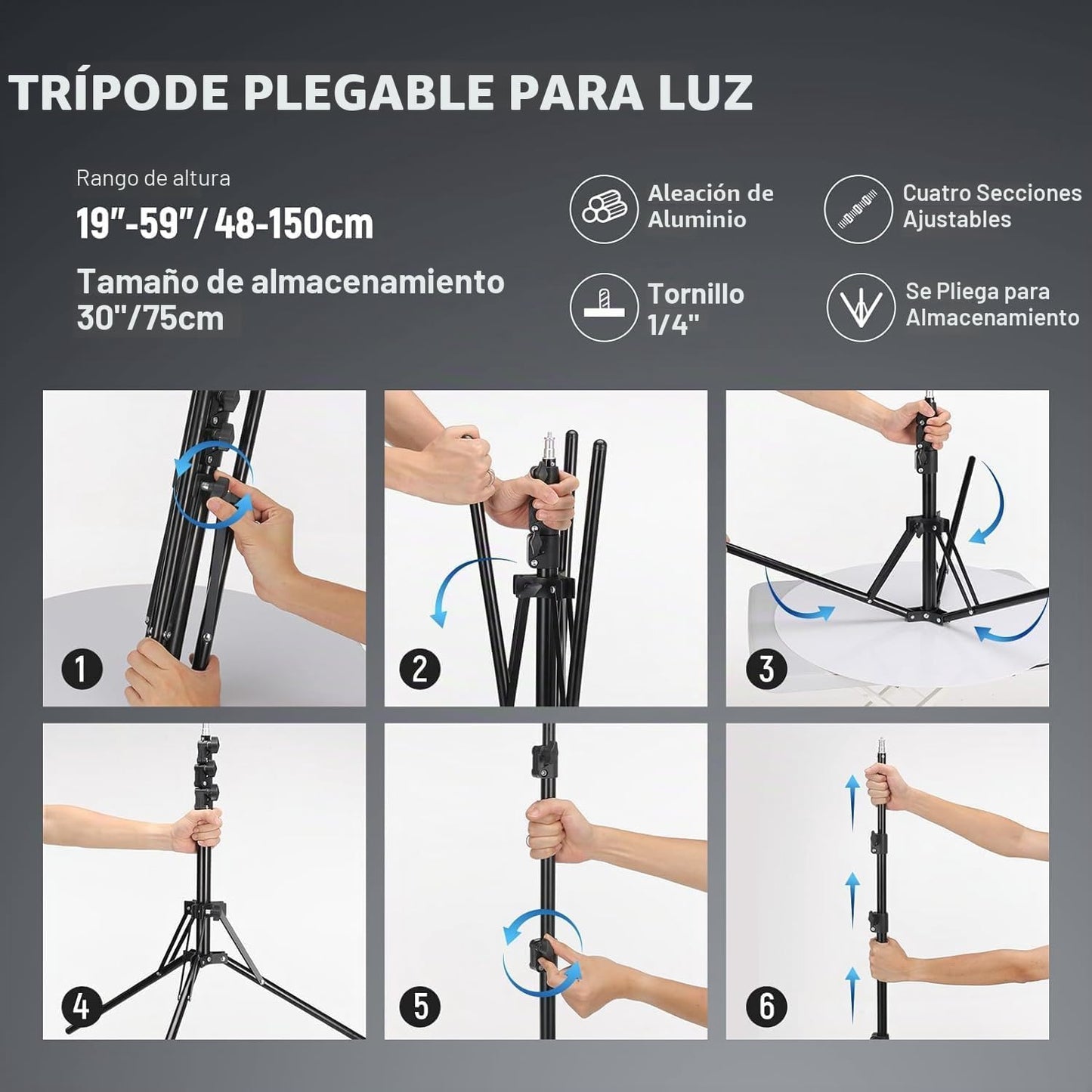 NEEWER Luz de anillo de 18 pulgadas con soporte de trípode, luz de...