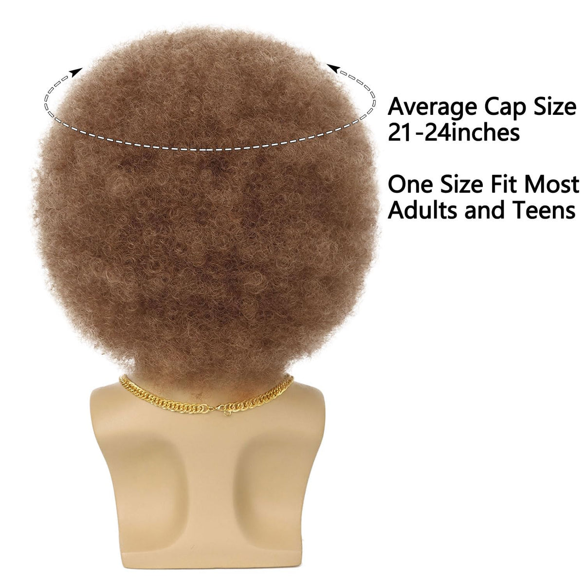 G&amp;T Wig Peluca afro de los años 70 para hombres con cadena de g...