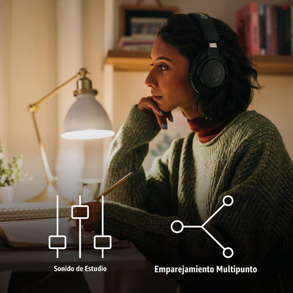 Audio-Technica ATH-M20xBT Auriculares inalámbricos sobre la oreja,...