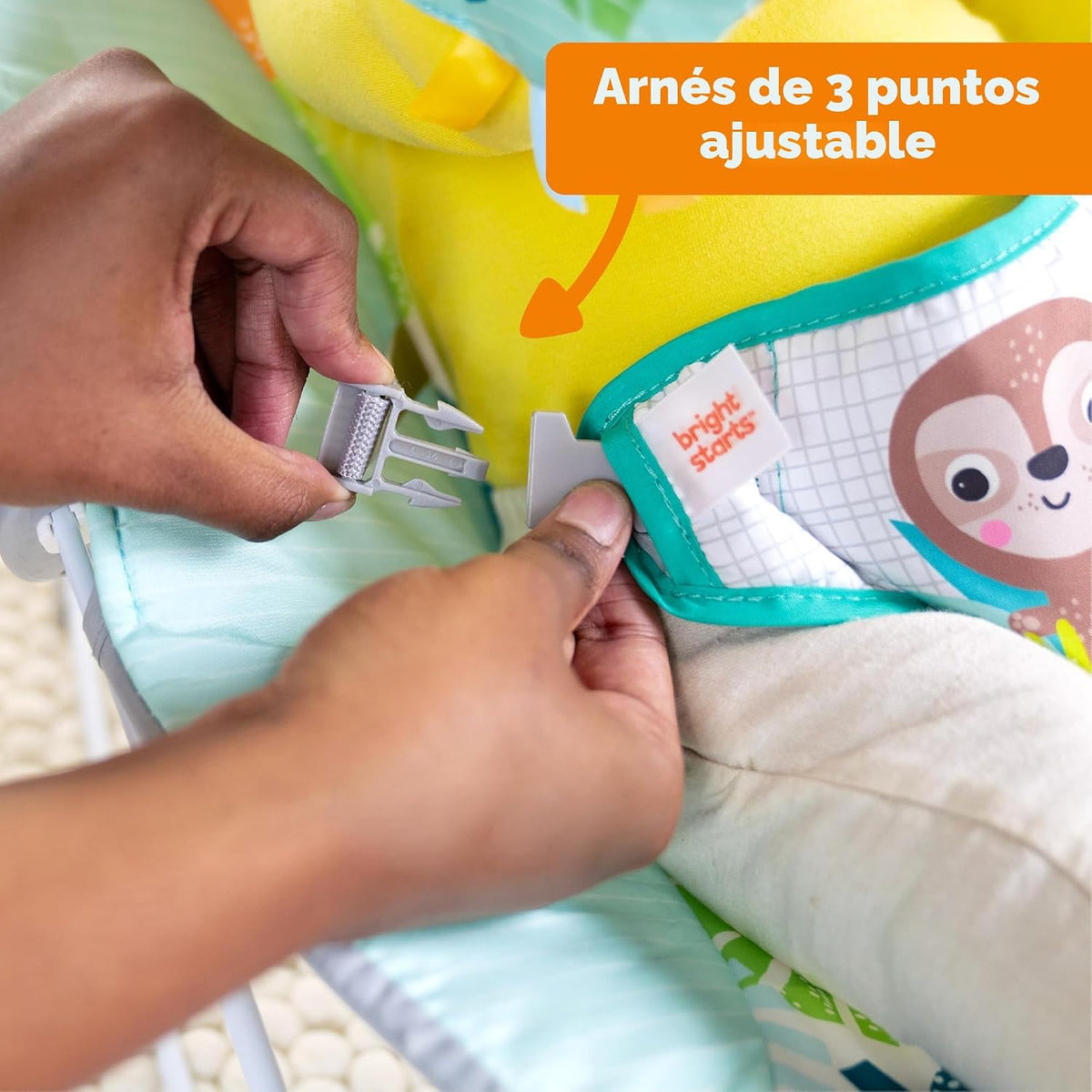 Bright Starts Wild Wonders Hamaca Vibratoria para Bebé, Barra de Ju...