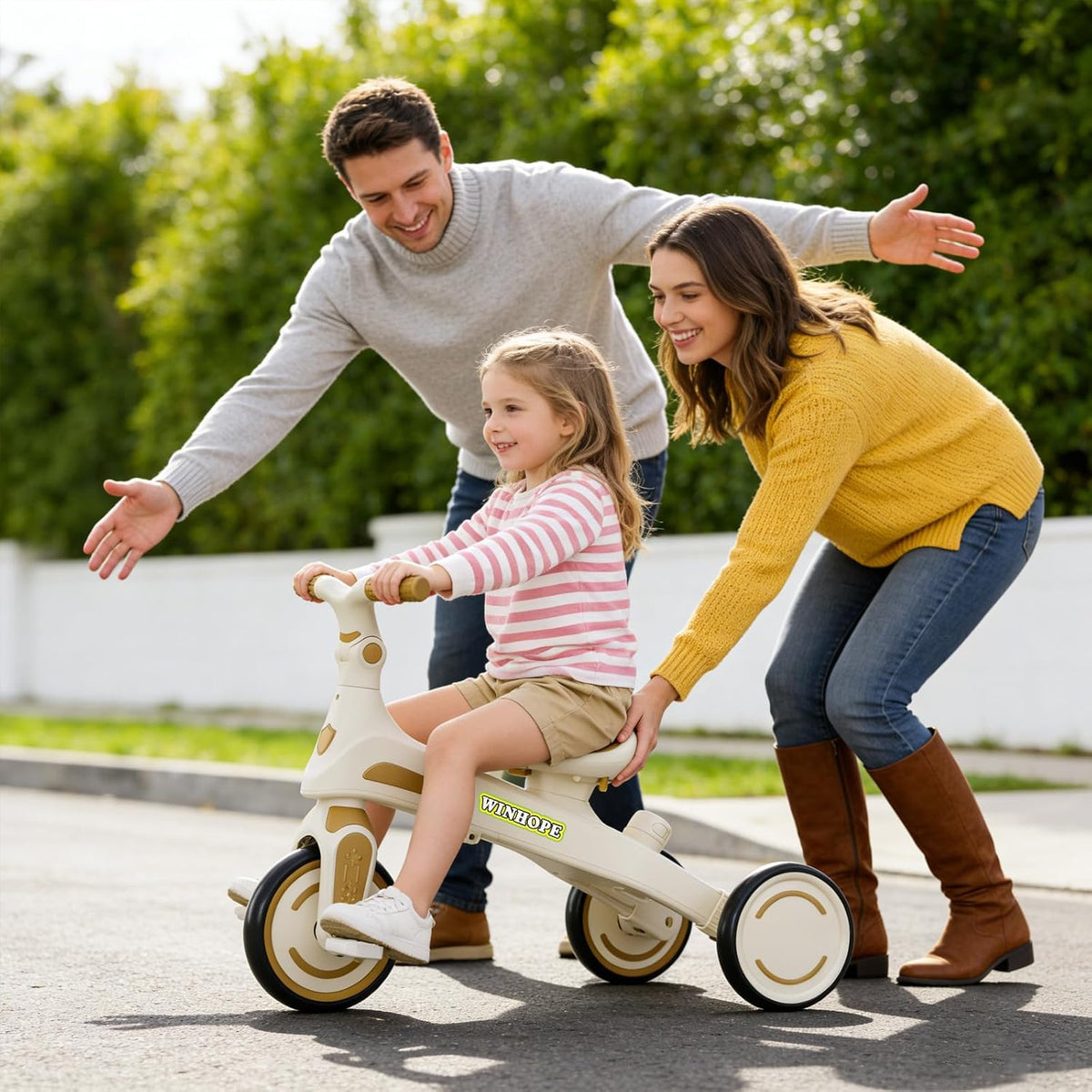 Triciclo para niños, triciclo 6 en 1 para bebés con mango ajustable...