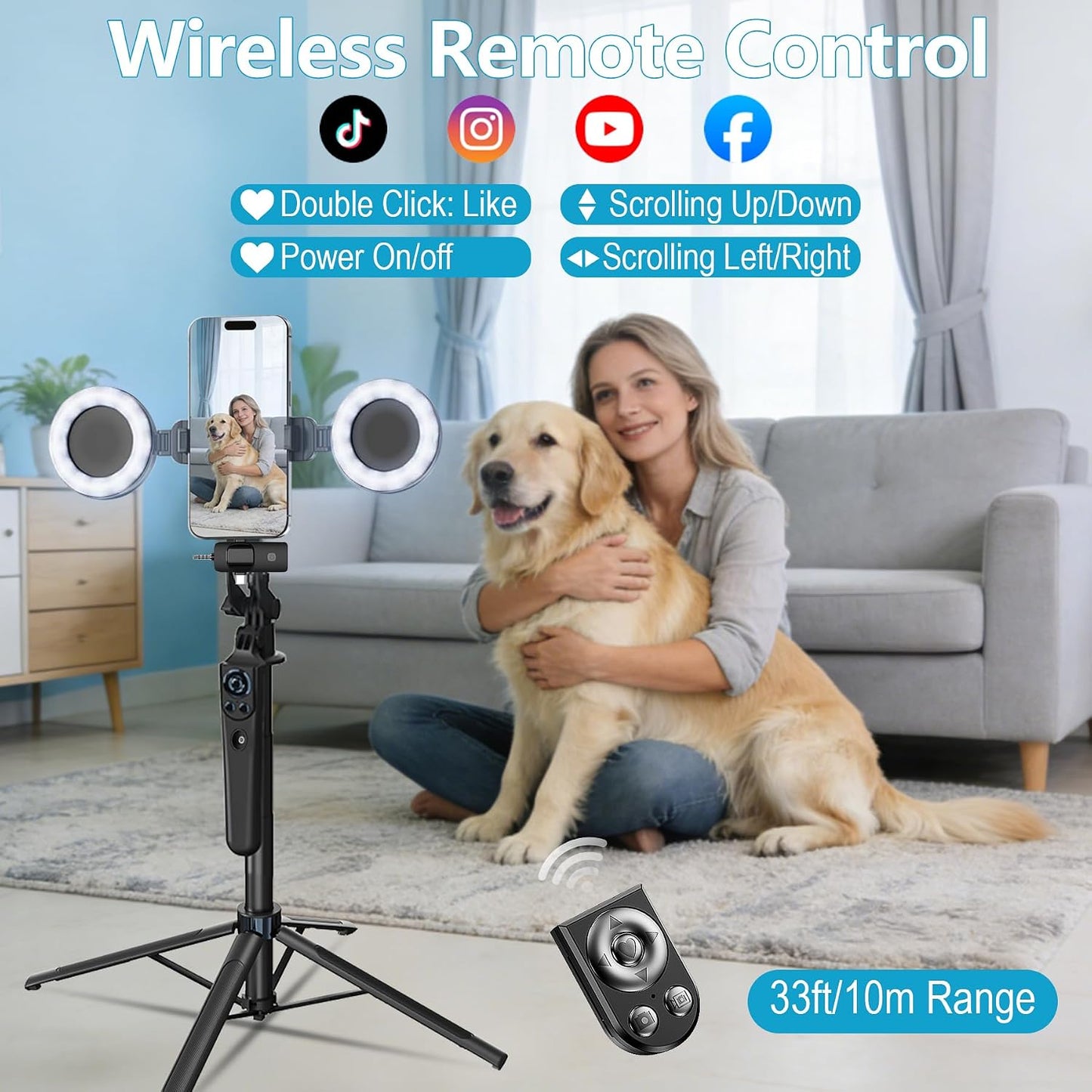 Kit de vlogging para iPhone\/Android, trípode de seguimiento facial...