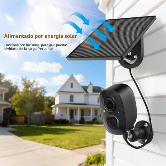 Cámara de seguridad 2K FHD inalámbrica para exteriores para segurid...