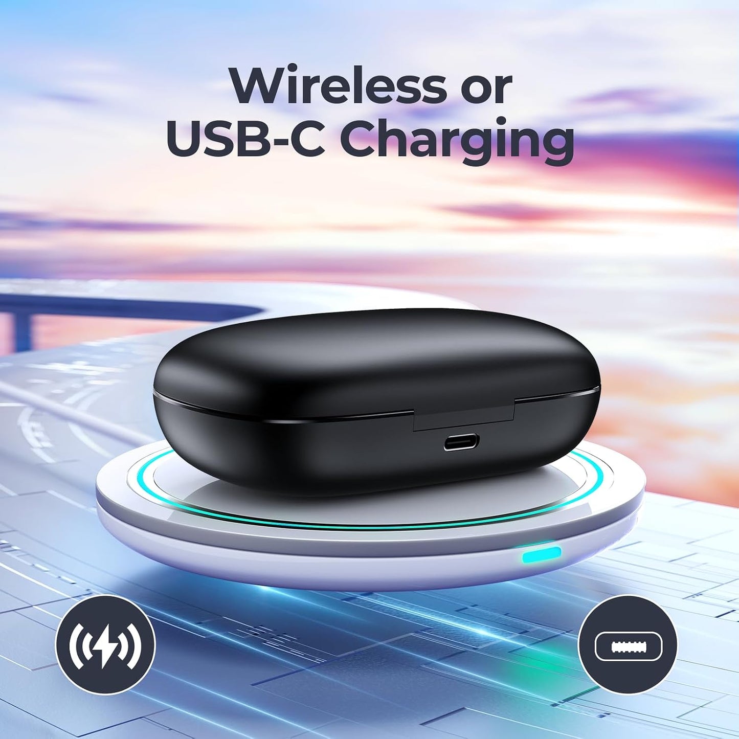 GNMN Auriculares inalámbricos con cancelación activa de ruido, auri...