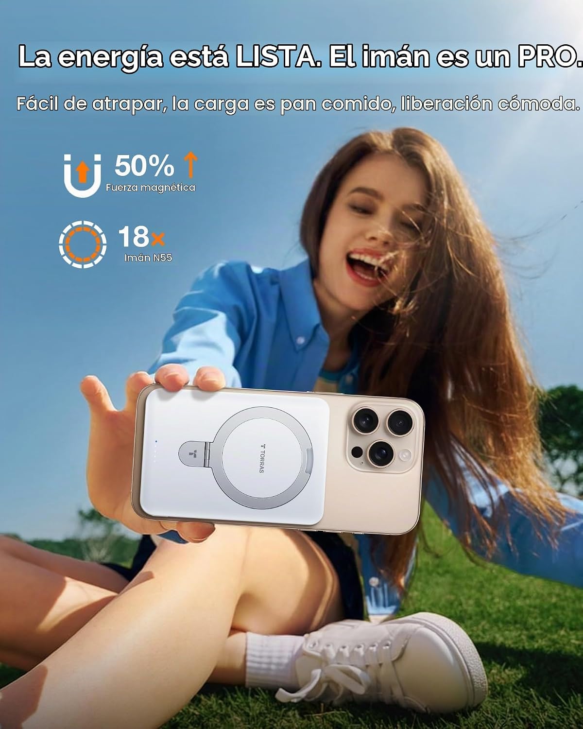 TORRAS EasyGo - Cargador portátil magnético de 10000 mAh Power Bank...