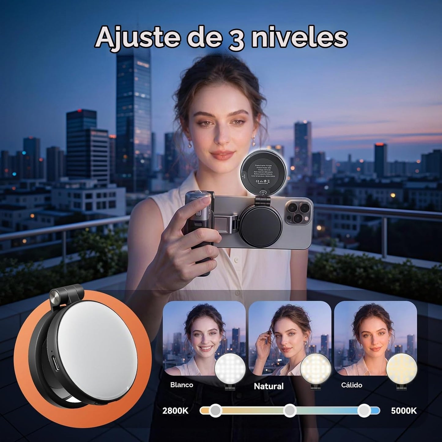 AMAZEAR Agarre para cámara de teléfono con trípode para selfie, acc...