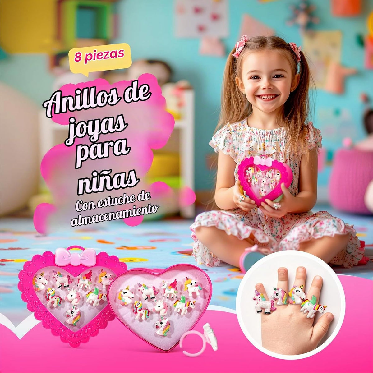 ULOVEME - Kit de maquillaje real para niñas pequeñas, juguete de ma...