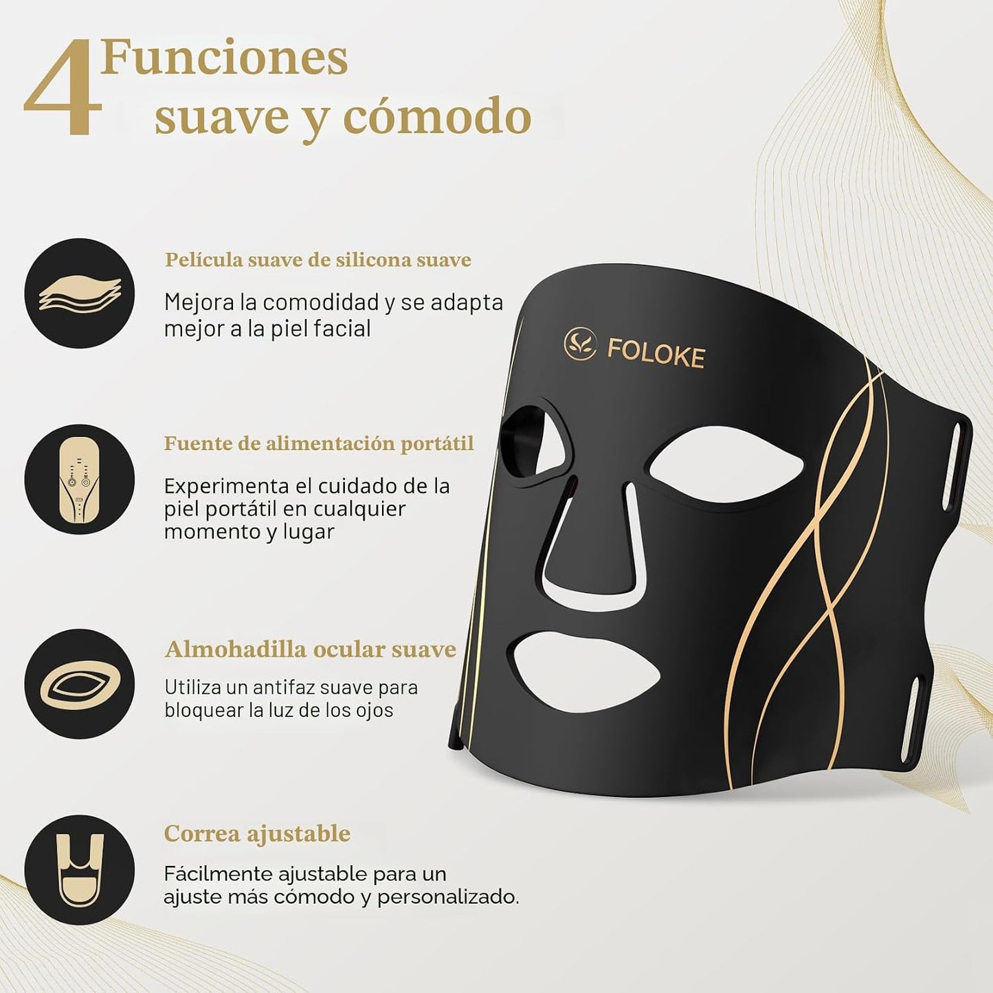 Máscara ligera del cuidado de la piel de la máscara de la terapia d...