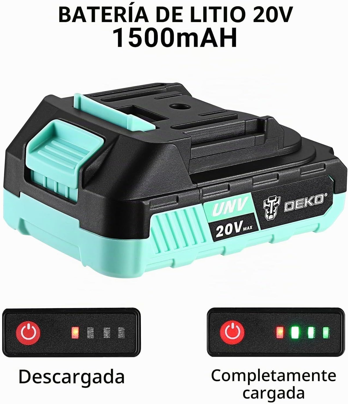 Taladro eléctrico inalámbrico: DEKO PRO Taladro inalámbrico de 20 V...