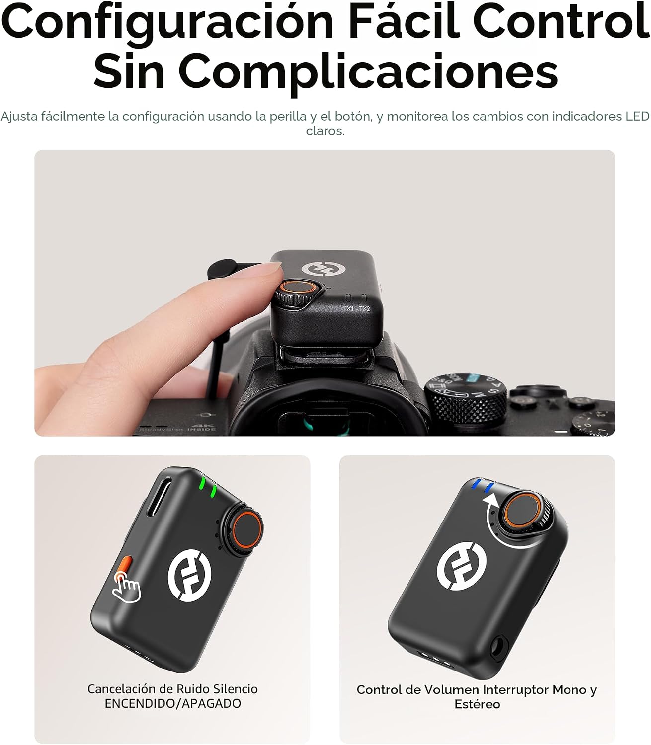 Micrófono inalámbrico Hollyland Lark M2S Combo (RX de cámara + RX U...