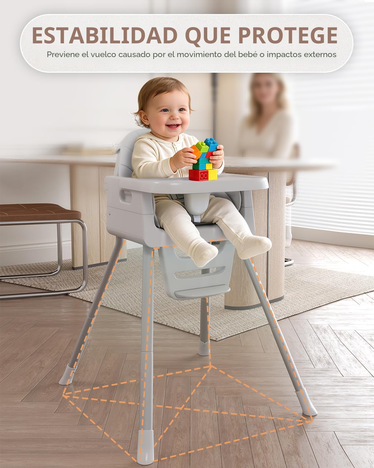 EverKiddo Silla alta para bebé a partir de 6 meses, sillas altas pl...