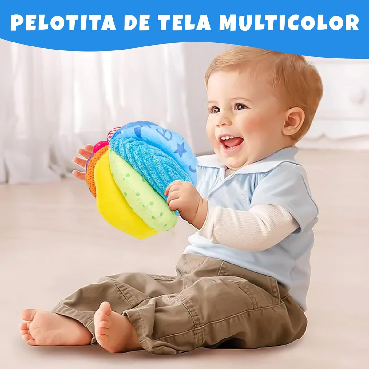 Adena Montessori Kit de juego: tambor giratorio y bola de tela, 19....