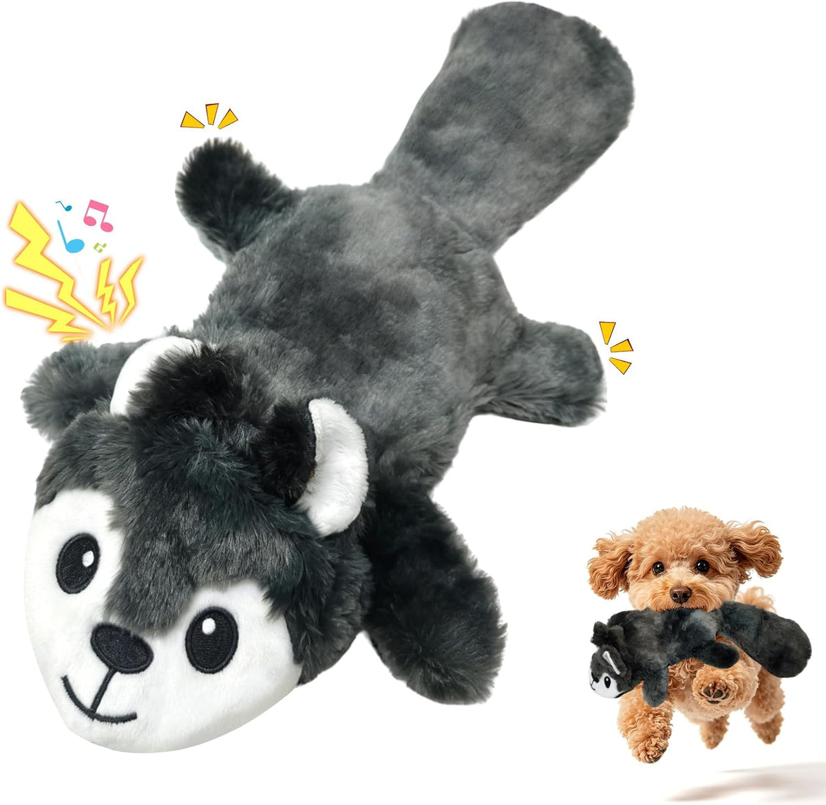 Fuufome Juguete masticable interactivo sin relleno arrugado para pe...