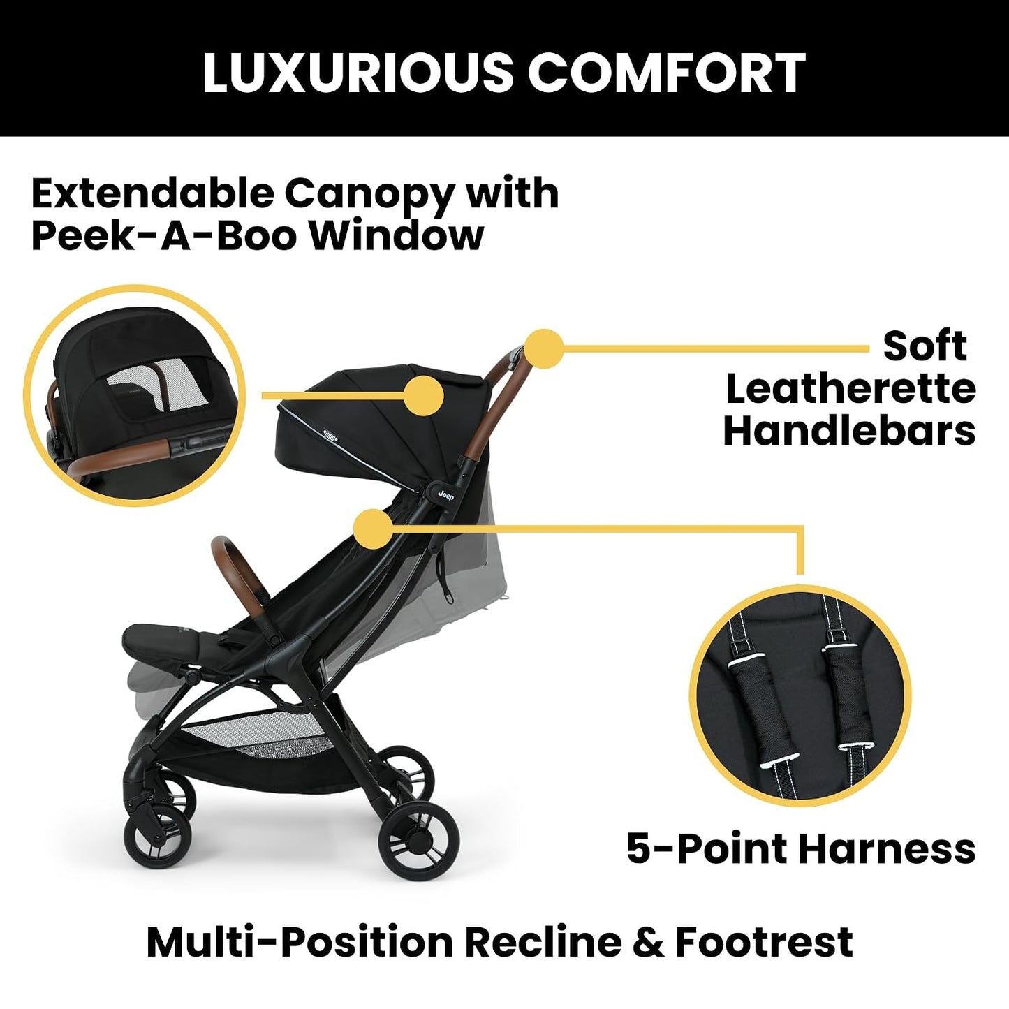 Delta Children Greenguard Gold - Cochecito de viaje compacto Jeep A...