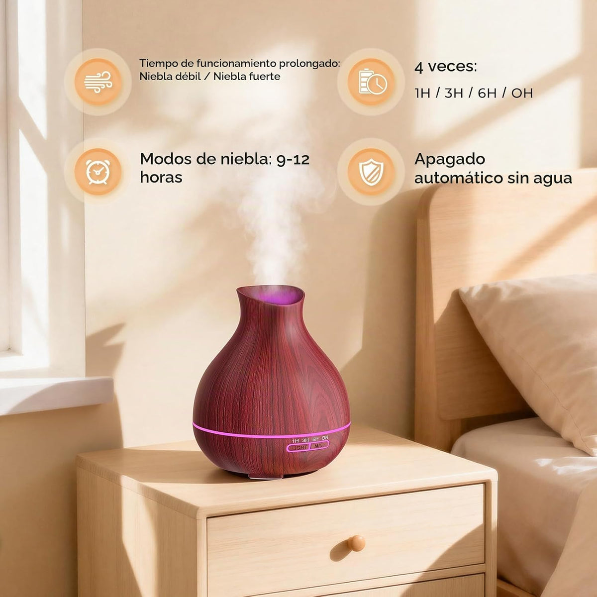 BZseed Difusor de aceites esenciales para aromaterapia 550ml 12 hor...