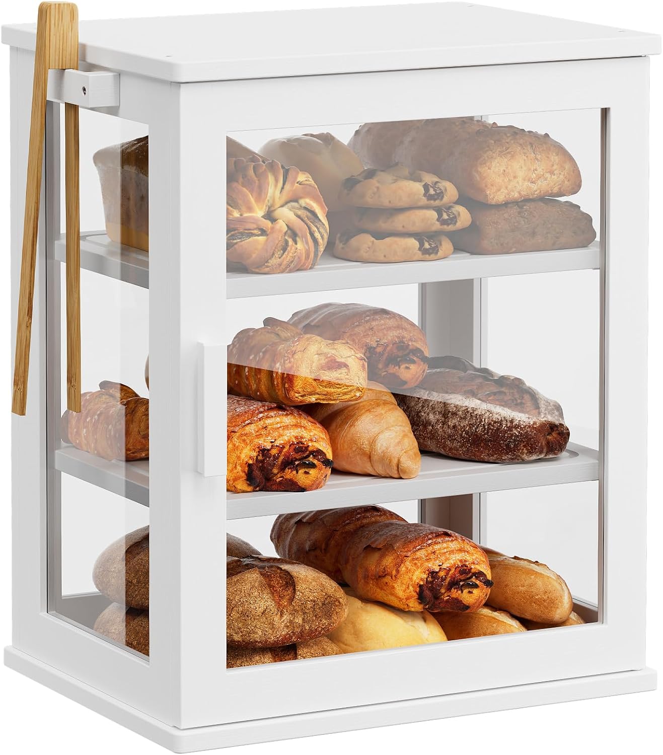 WOWLIVE Caja de Pan para Encimera de Cocina, Contenedor de Almacena...