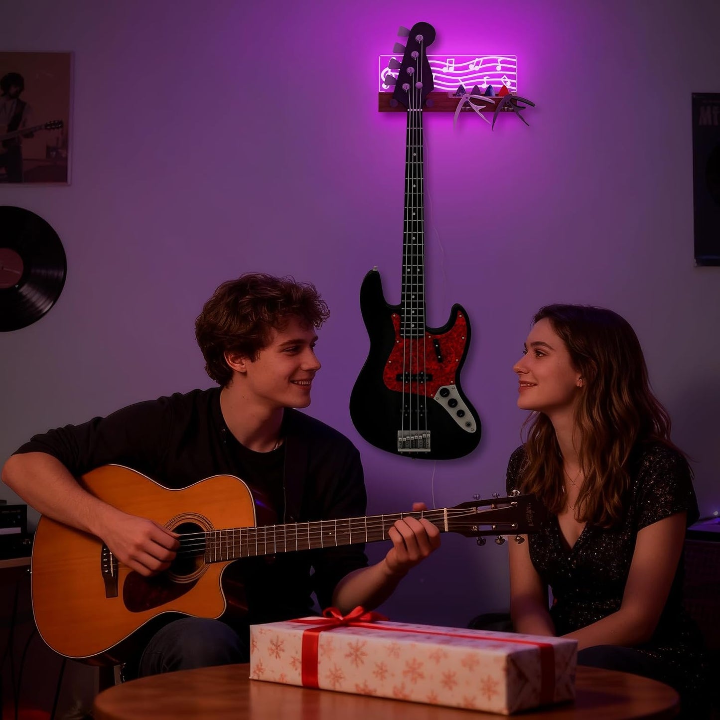 CoolGift Mart Accesorios de guitarra, soporte de pared para guitarr...
