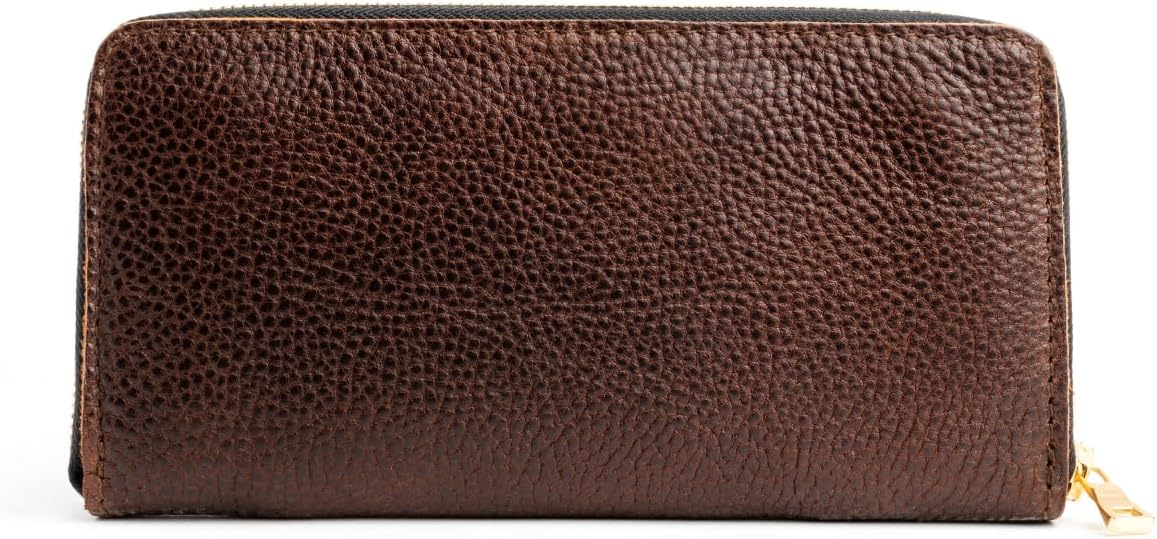 Cartera de acordeón con cremallera para mujer de Portland Leather G...
