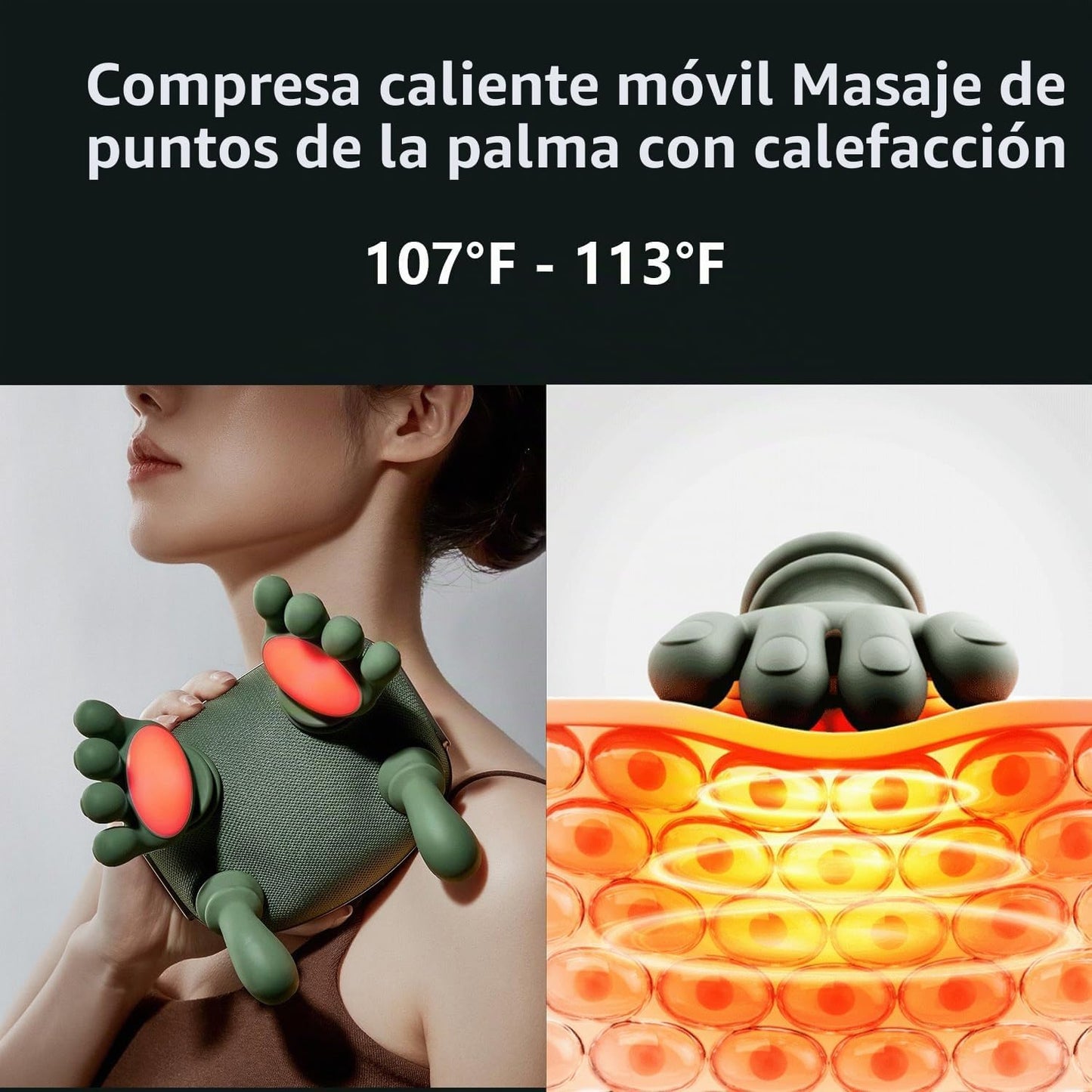 Masajeador de cuello con calor para aliviar el dolor de tejido prof...
