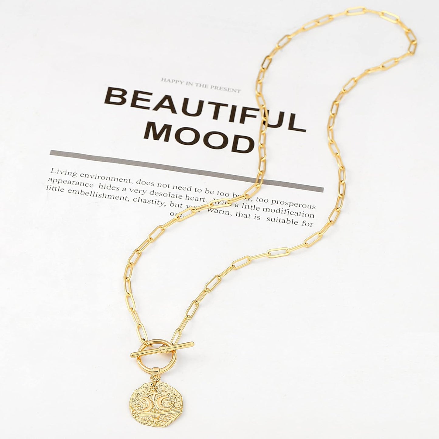 Aobei Pearl Collar chapado en oro de 18 quilates con dije de cruz d...
