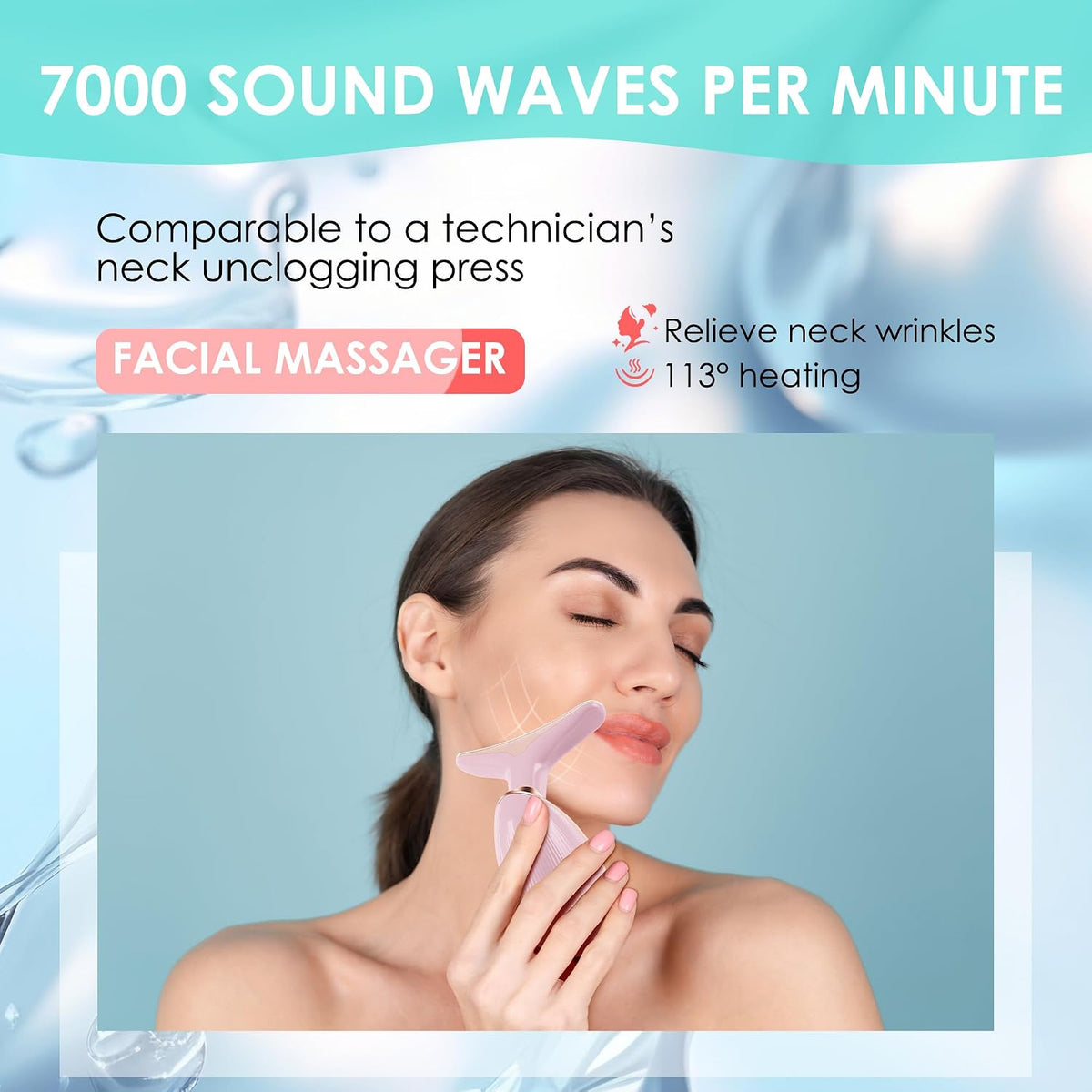 Doset - Masajeador con terapia de luz roja para rostro y cuello, va...