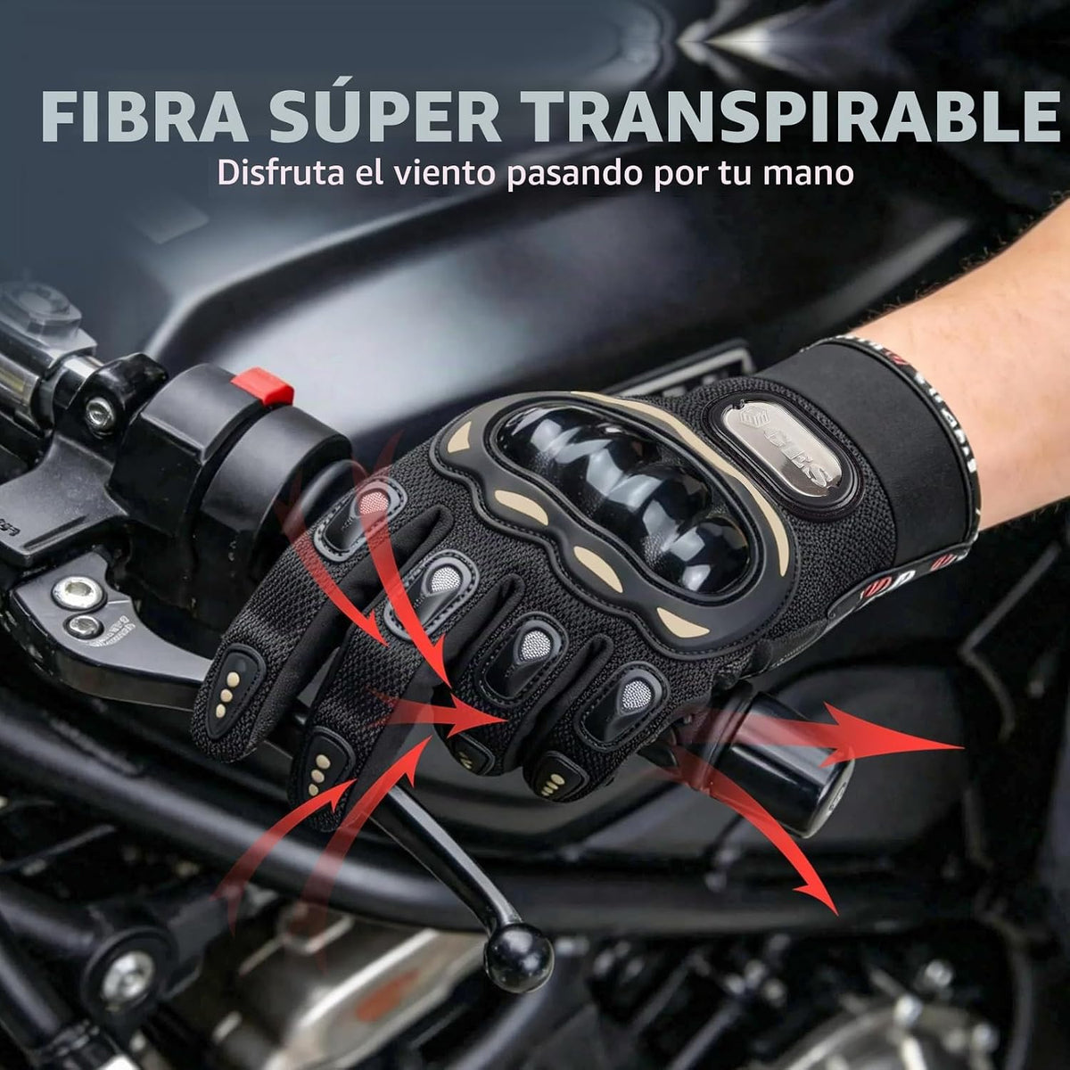 GES Guantes de motocicleta para hombre, para pantalla táctil, antid...