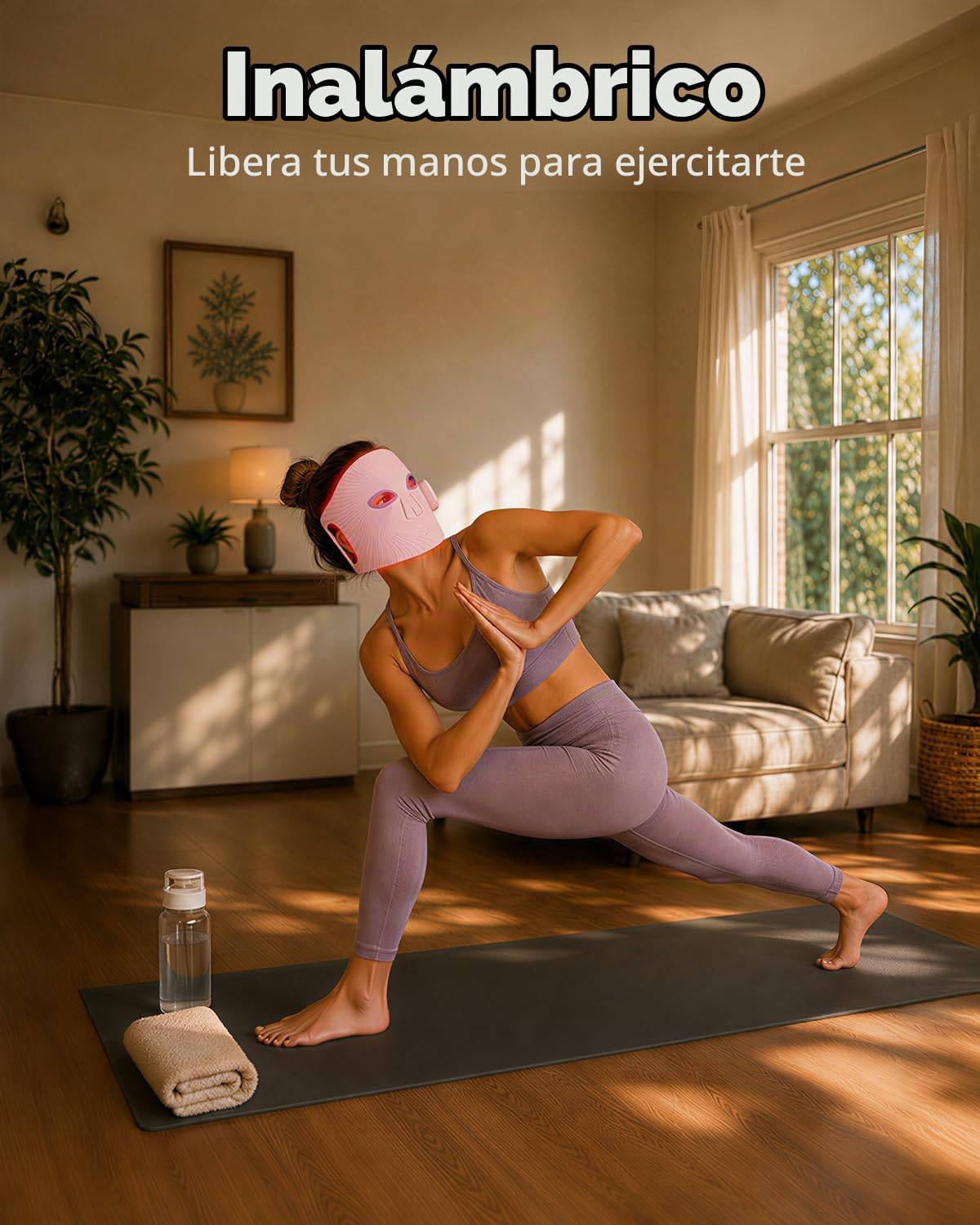Weilisi Terapia de luz roja para la cara Máscara facial inalámbrica...