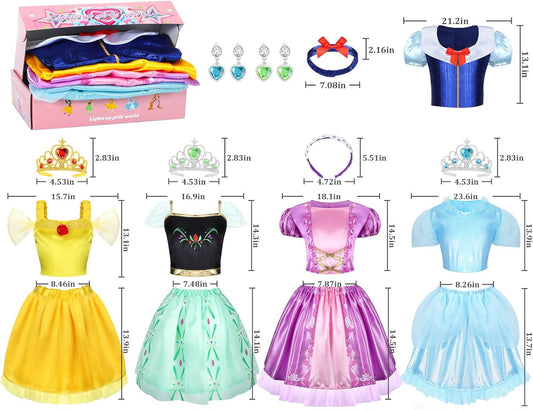 LIMIROLER Ropa de vestir de princesa para niña, disfraz de juego de...