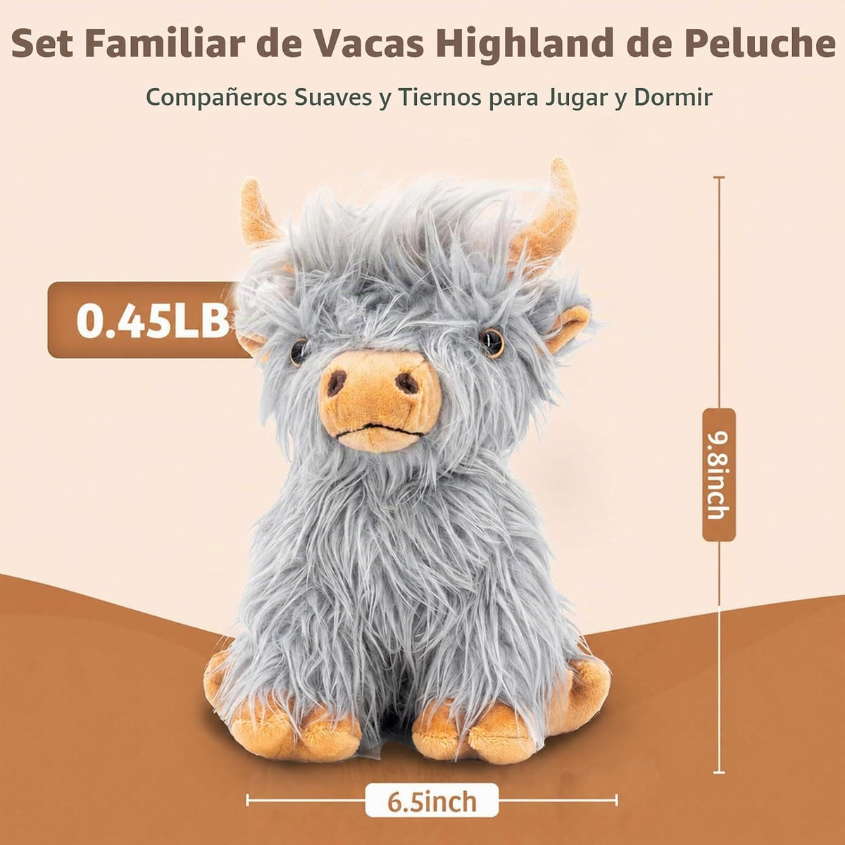 Marysun Juguete de Peluche de Vaca Highland No Apto para Microondas...