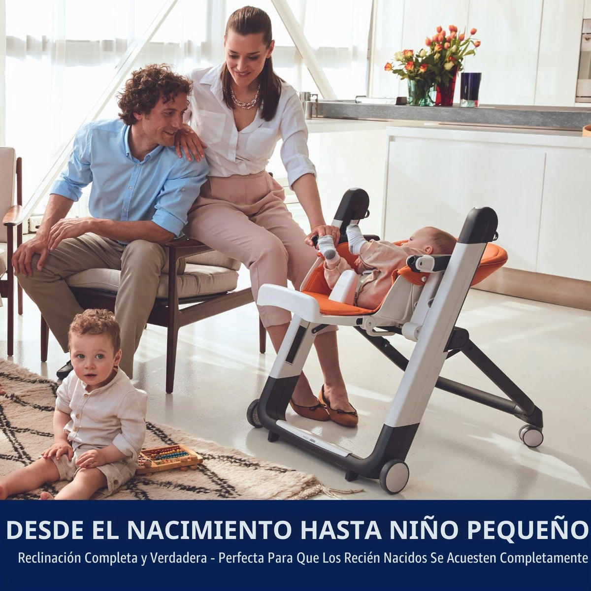 Peg Perego Siesta, Silla Alta Plegable y Reclinable Crece con el Be...