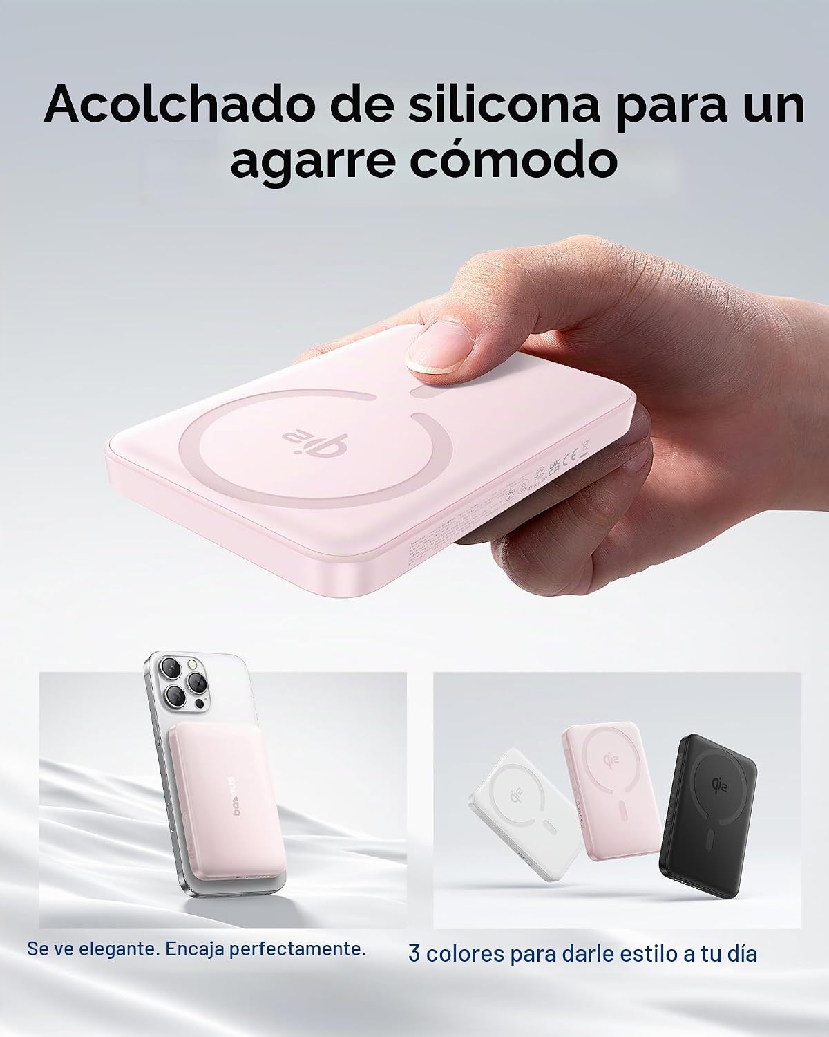 Baseus - Cargador portátil para MagSafe, banco de energía magnética...
