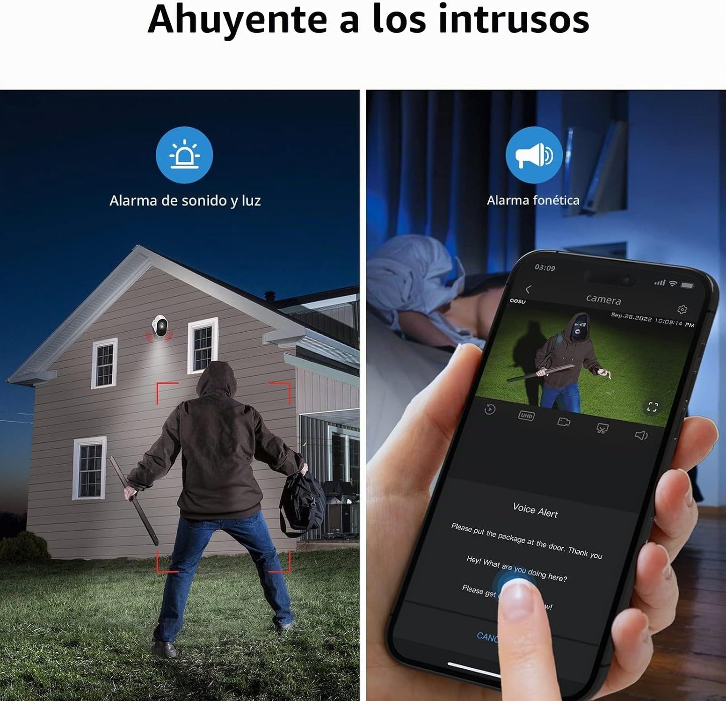 aosu Cámaras de seguridad 2K inalámbricas para exteriores, alimenta...