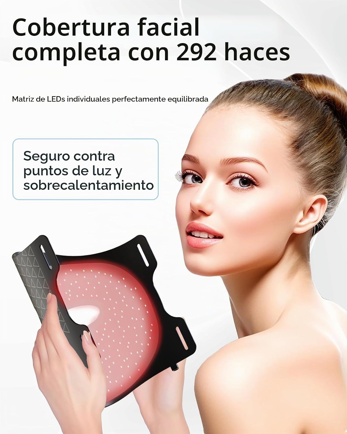 Máscara facial de terapia de luz roja infrarroja VYM con controlado...