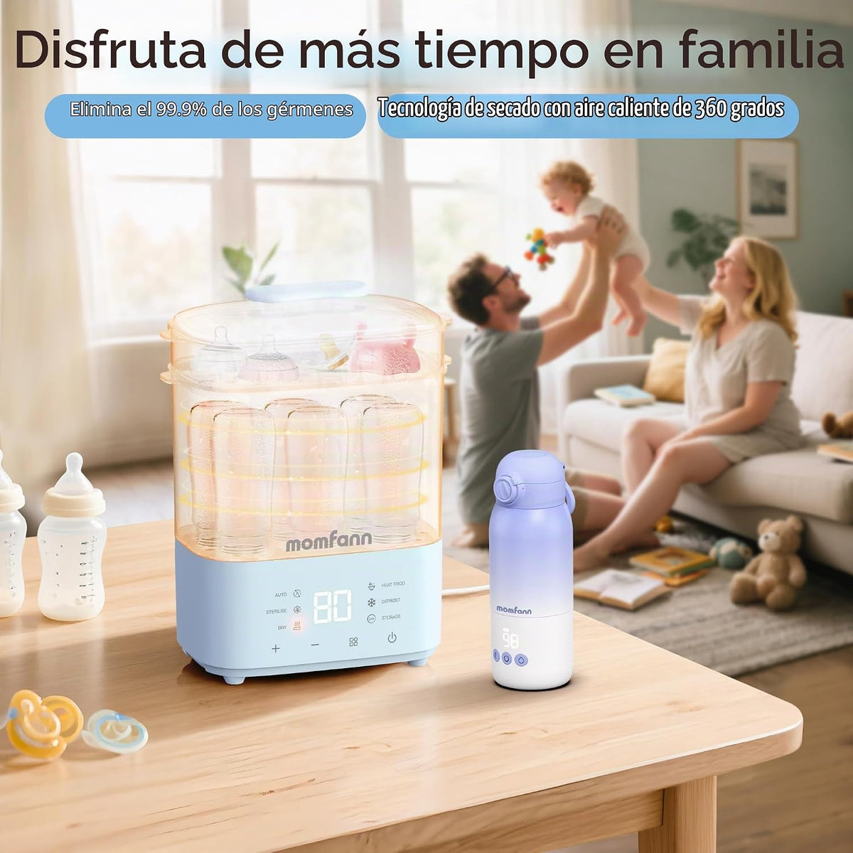 Esterilizador y secador de botellas, esterilizador eléctrico de vap...