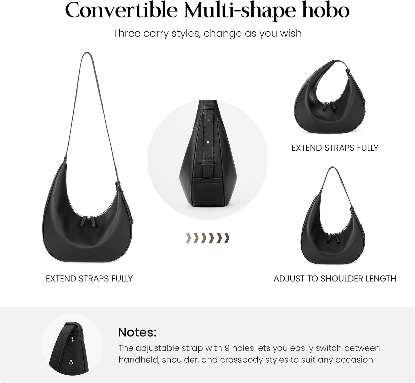 befen Bolsos estilo hobo de cuero genuino para mujer, bolsos cruzad...