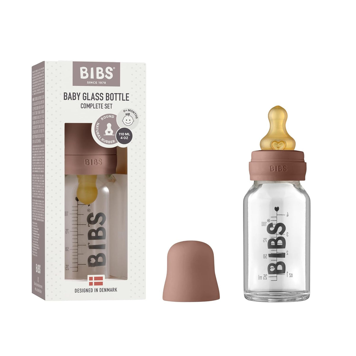 BIBS Biberón de cristal para bebé. Anti-cólico. Pezón redondo de lá...