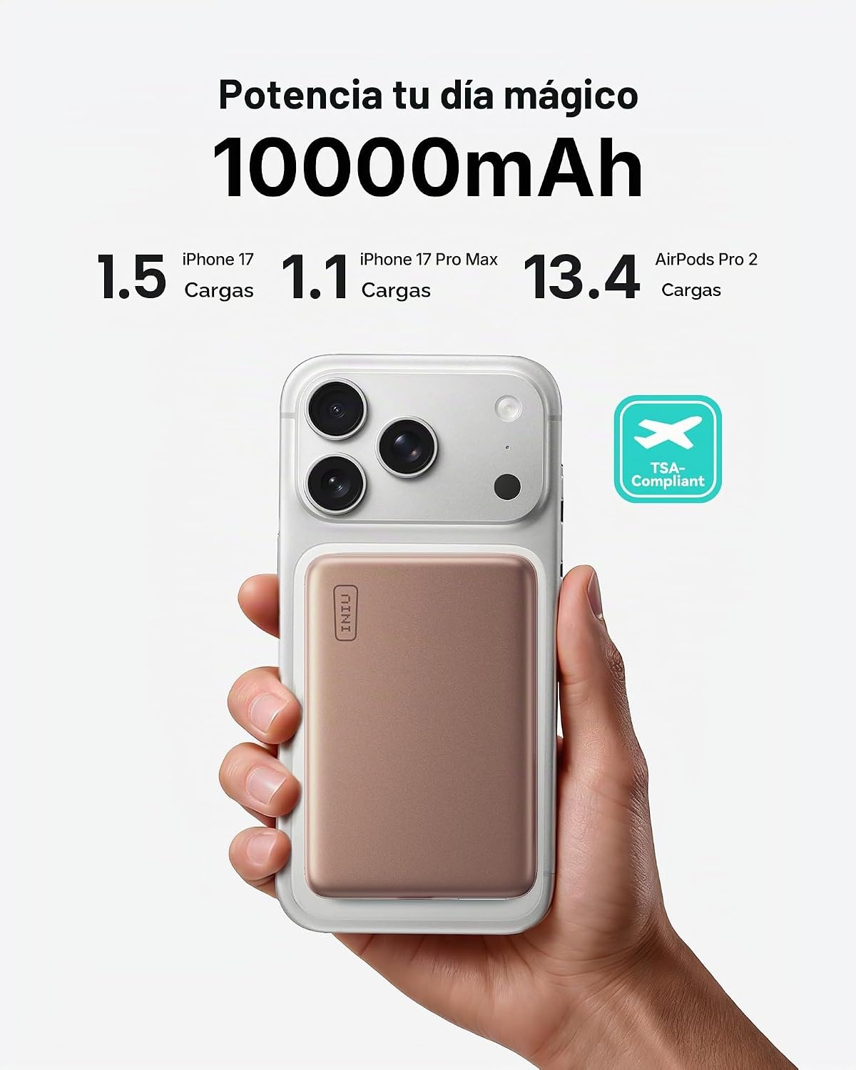 INIU Banco de energía más delgado para MagSafe, 10000 mAh Qi2.2 cer...