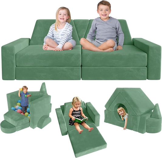 YEFU 15 piezas Sofá de Juego Modular para Niños, Sofá de Espuma par...