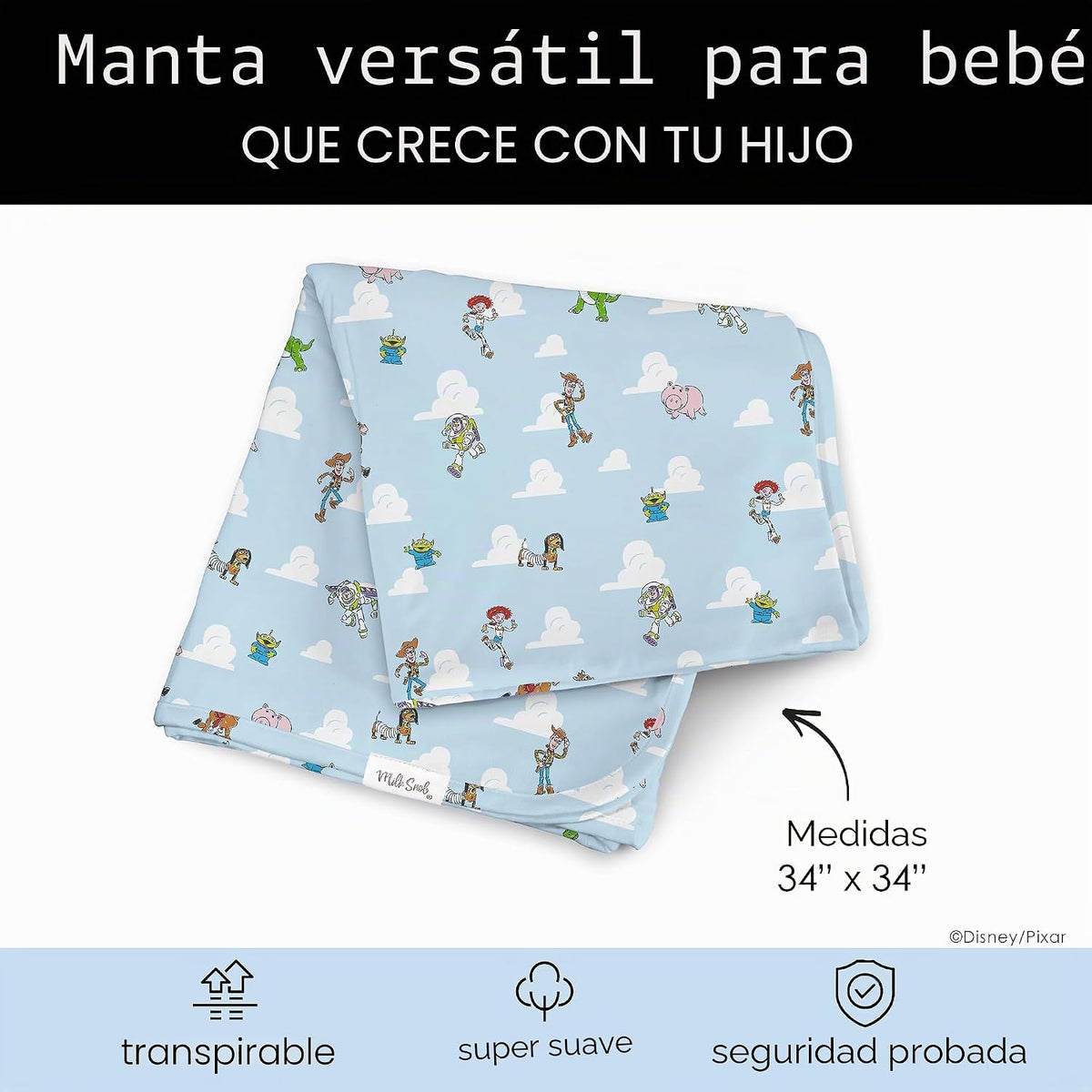 Milk Snob Disney Pixar Manta de Arrullo para Bebé Niño\/Niña, Suave...